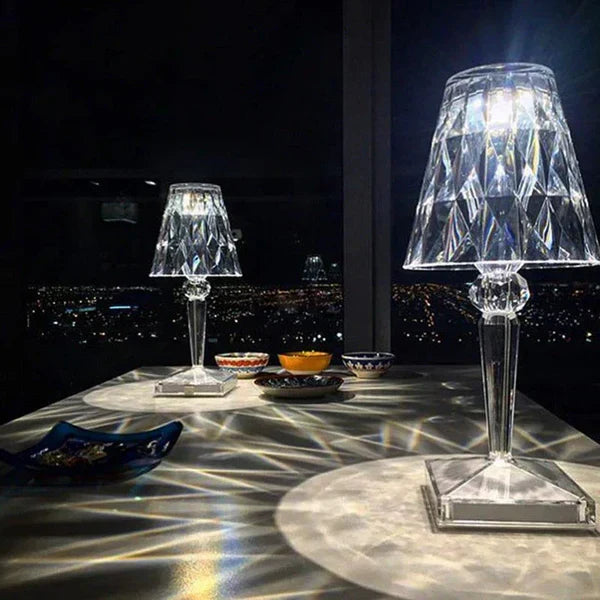 Lampe cristal scintillant tactile