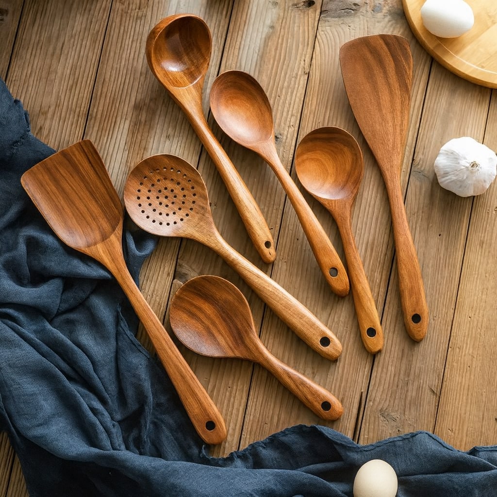 Set d'ustensiles de cuisine en bois