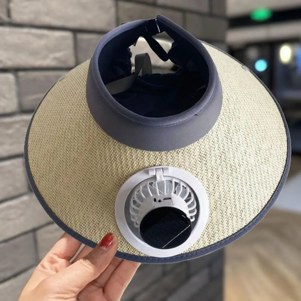Chapeau de soleil à ventilateur solaire