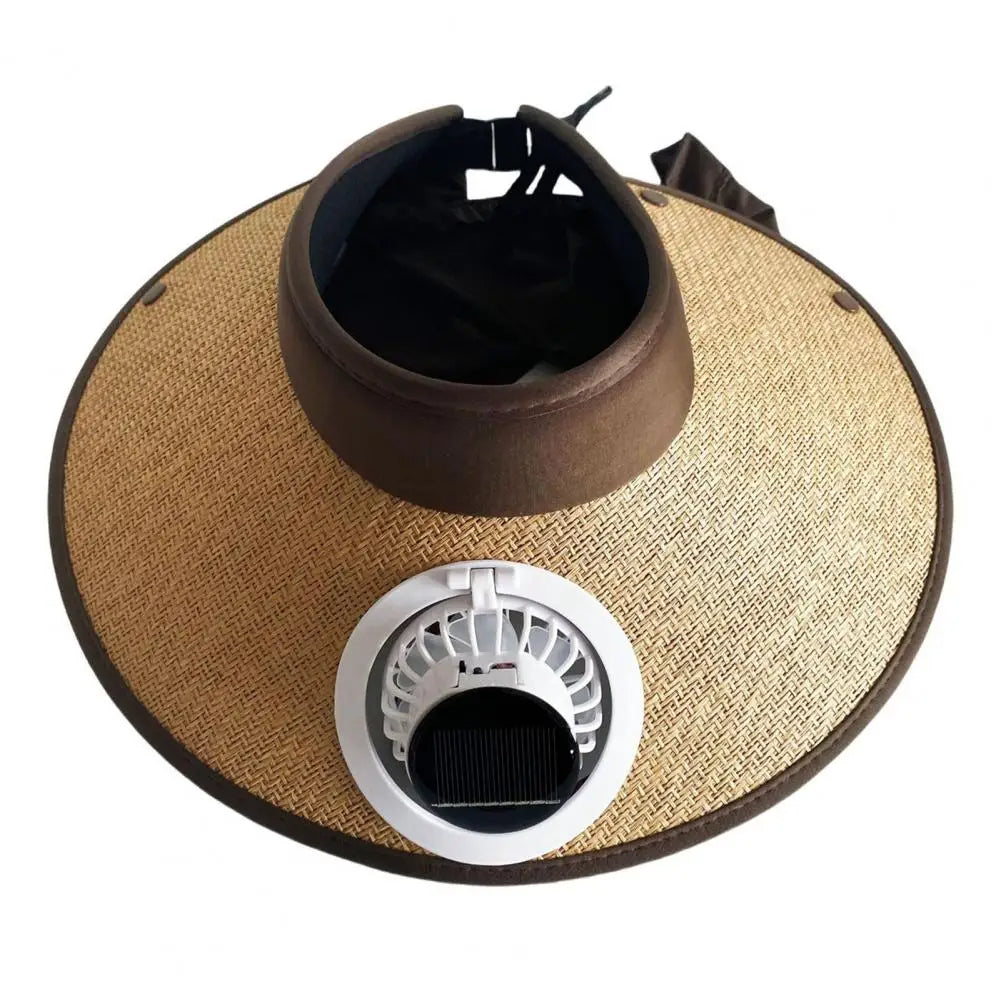 Chapeau de soleil à ventilateur solaire
