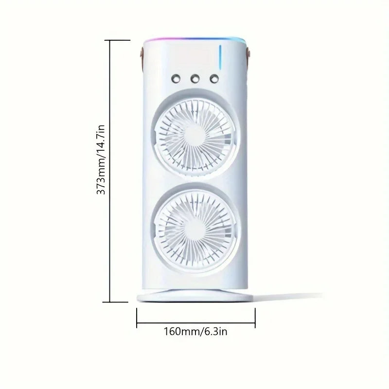 Ventilateur climatiseur double tête portable