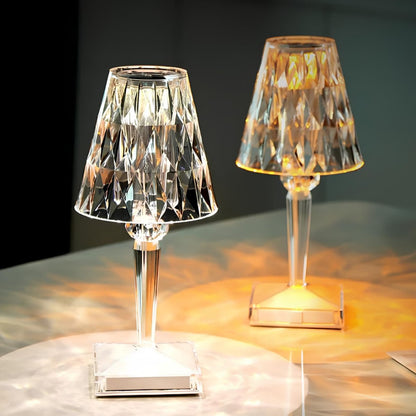 Lampe cristal scintillant tactile