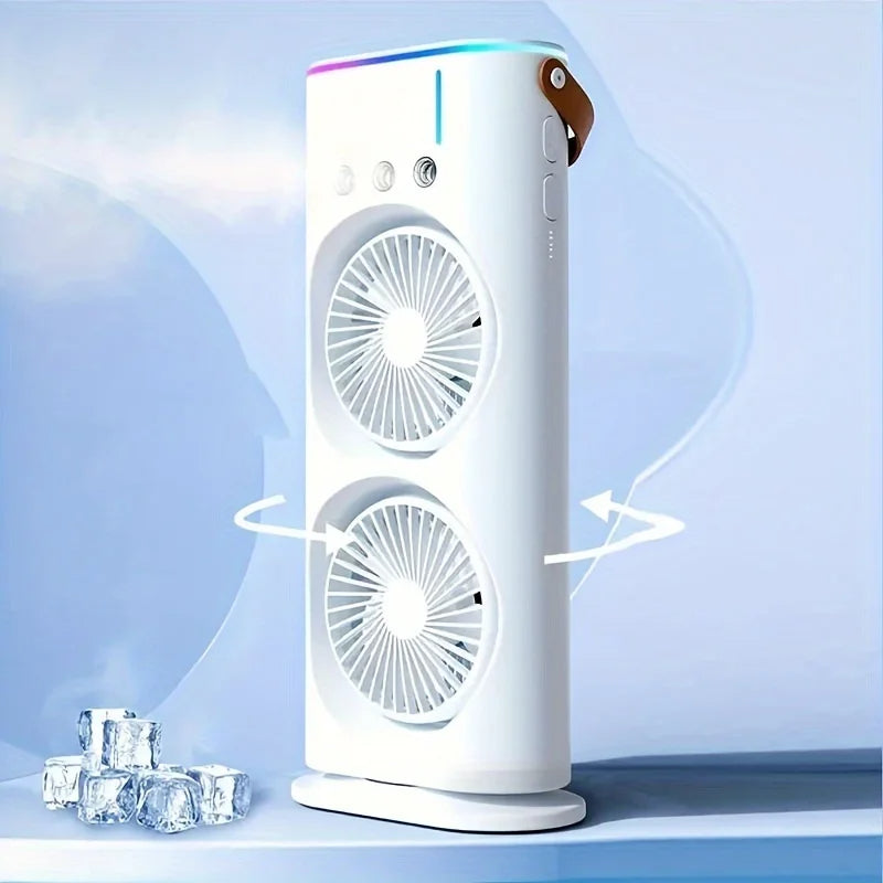 Ventilateur climatiseur double tête portable