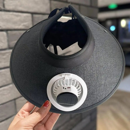 Chapeau de soleil à ventilateur solaire