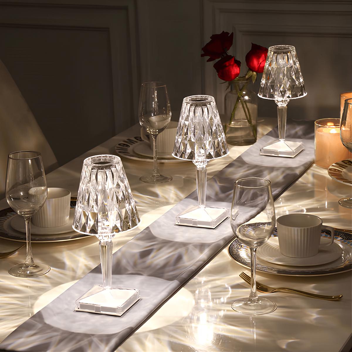 Lampe cristal scintillant tactile
