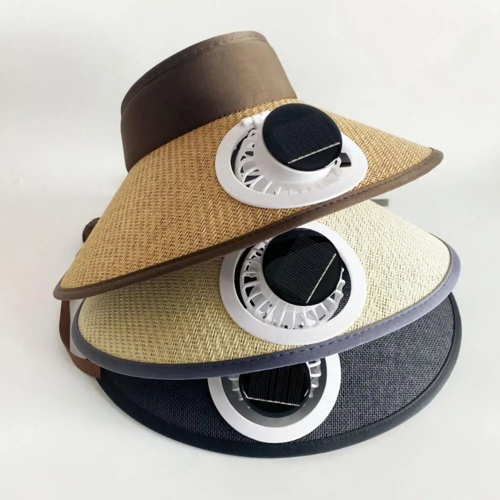 Chapeau de soleil à ventilateur solaire