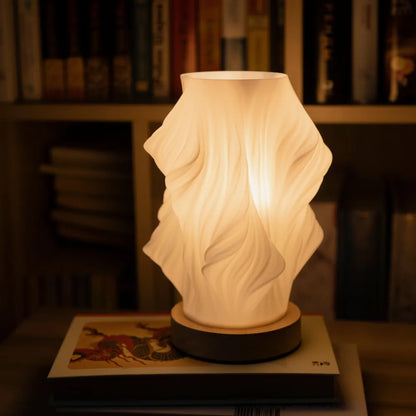 Lampe vague sereine base bois