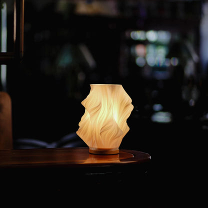 Lampe vague sereine base bois