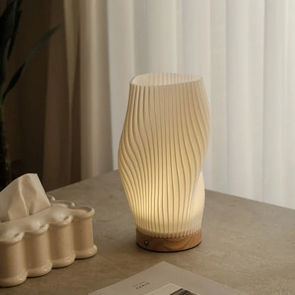 Lampe vague sereine base bois