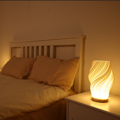 Lampe vague sereine base bois