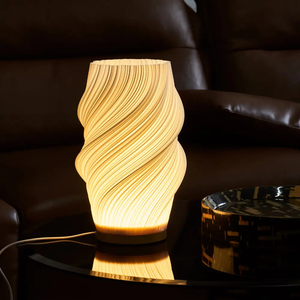 Lampe vague sereine base bois