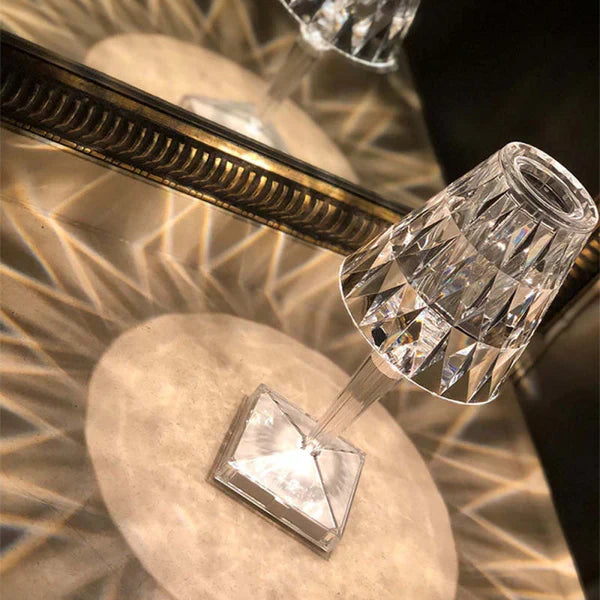 Lampe cristal scintillant tactile
