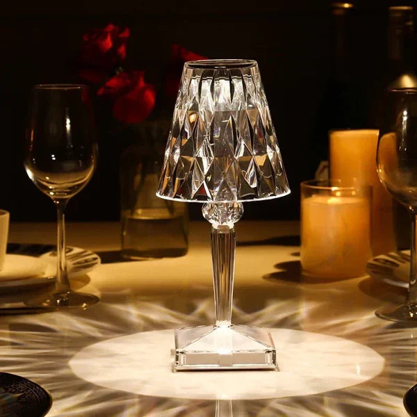 Lampe cristal scintillant tactile