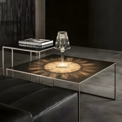 Lampe cristal scintillant tactile