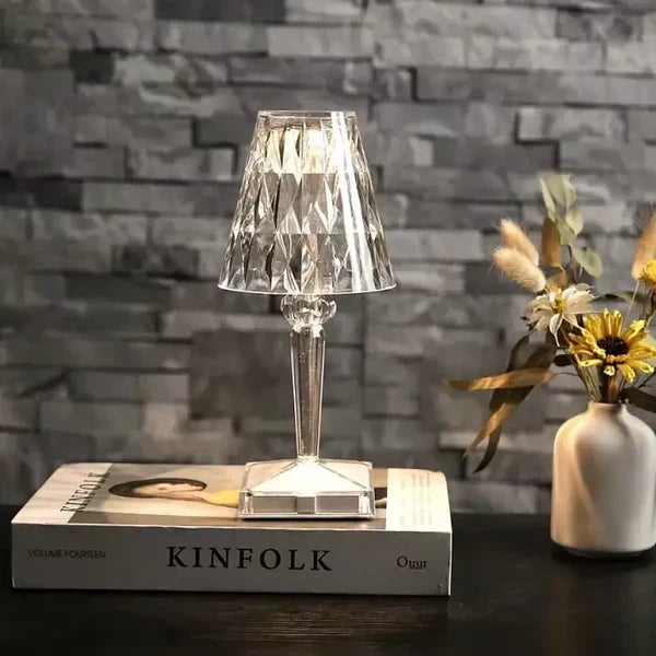 Lampe cristal scintillant tactile