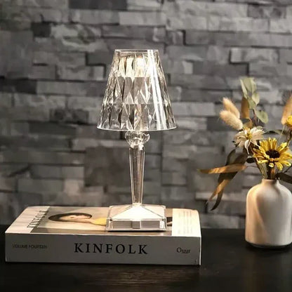 Lampe cristal scintillant tactile
