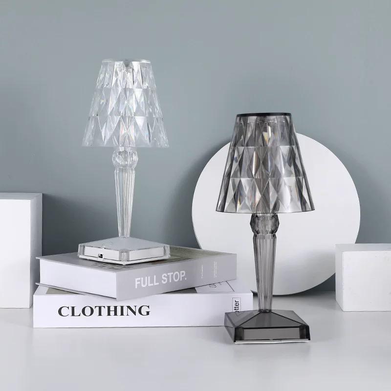 Lampe cristal scintillant tactile