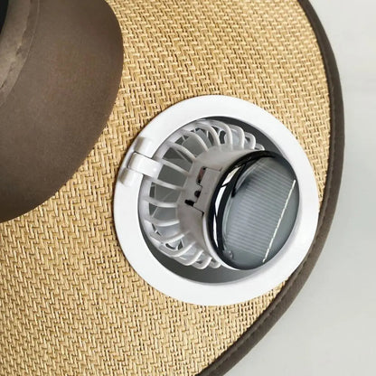 Chapeau de soleil à ventilateur solaire