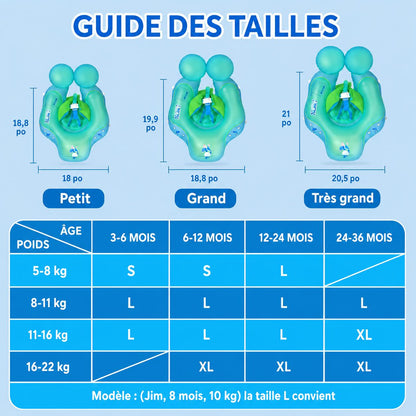 Bouée bébé avec pare-soleil et siège de natation