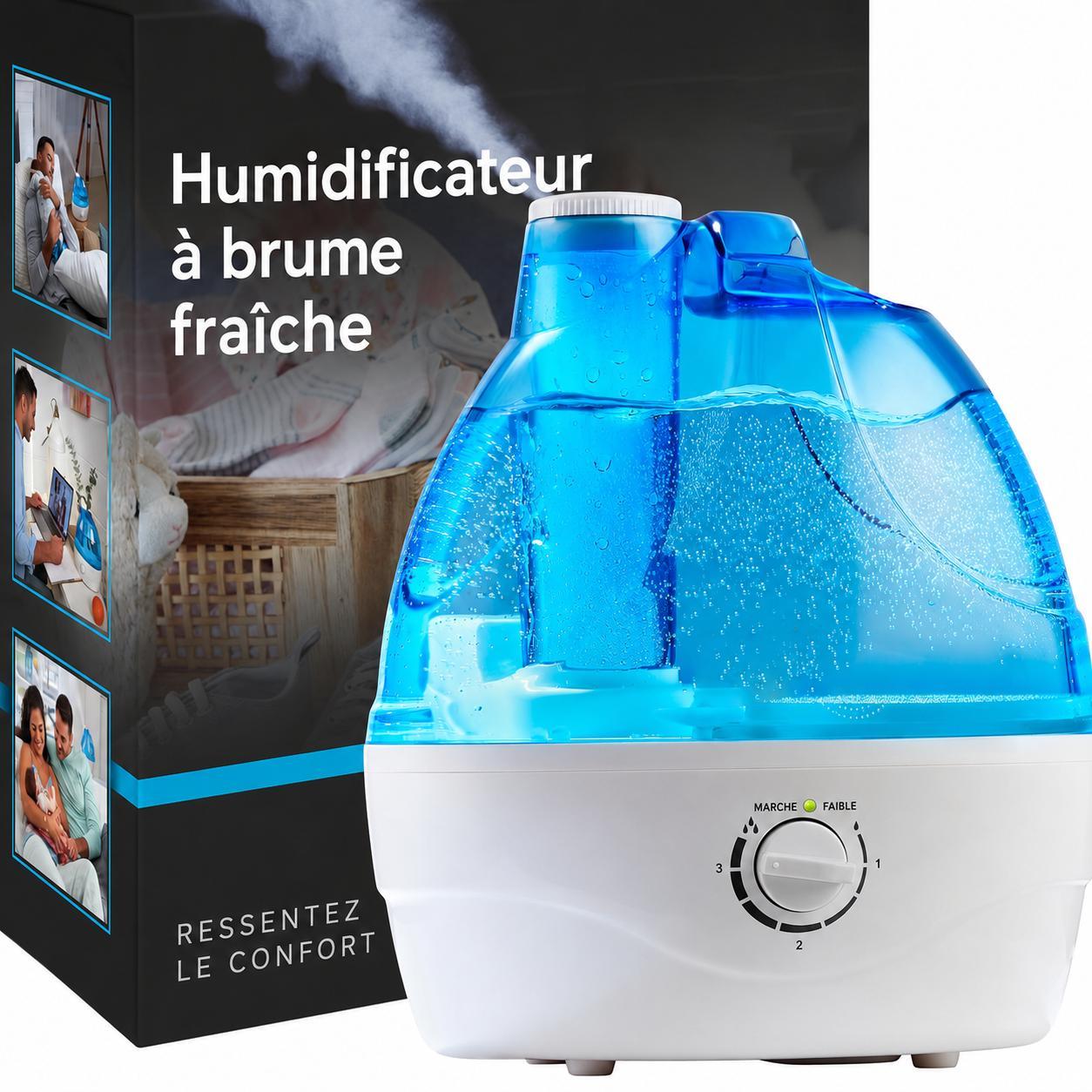 Humidificateur d'air à brume froide 2,2 L