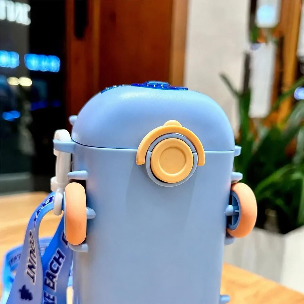 Gourde enfant bus avec paille en silicone