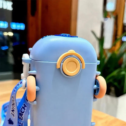 Gourde enfant bus avec paille en silicone