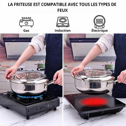 Friteuse en acier inoxydable avec thermomètre