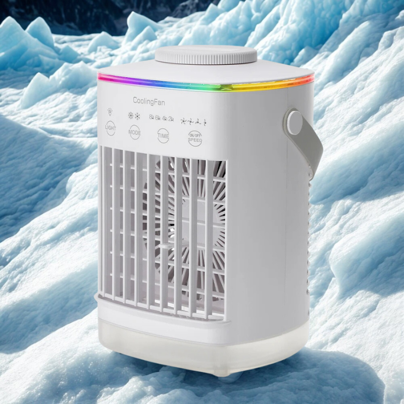 Mini climatiseur portable 3-en-1 avec veilleuse LED