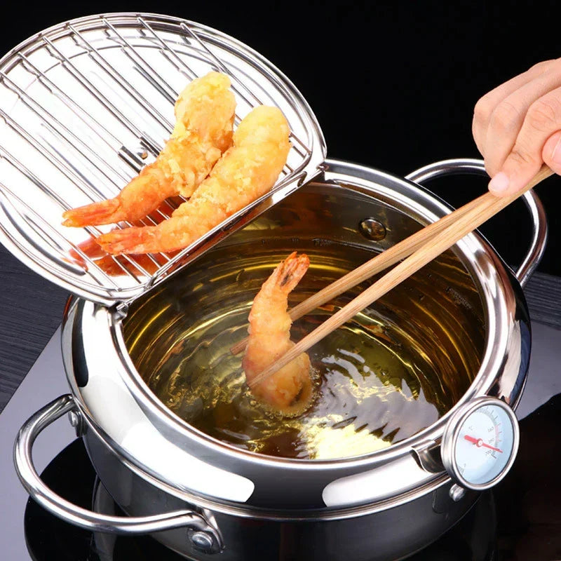 Friteuse en acier inoxydable avec thermomètre