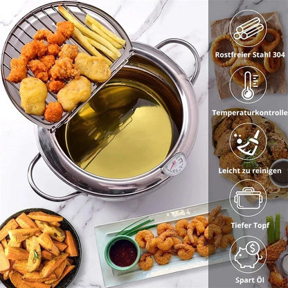 Friteuse en acier inoxydable avec thermomètre