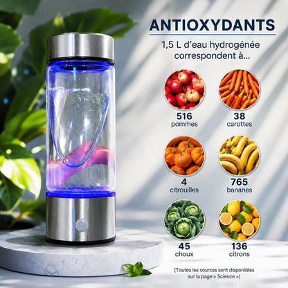 Bouteille d'hydrogène en verre borosilicaté