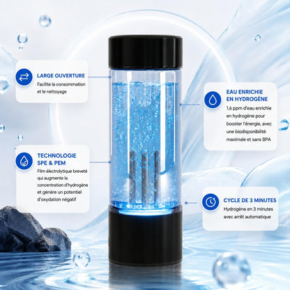 Bouteille d'hydrogène en verre borosilicaté