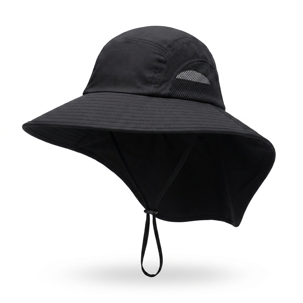 Chapeau anti-UV à large bord avec moustiquaire