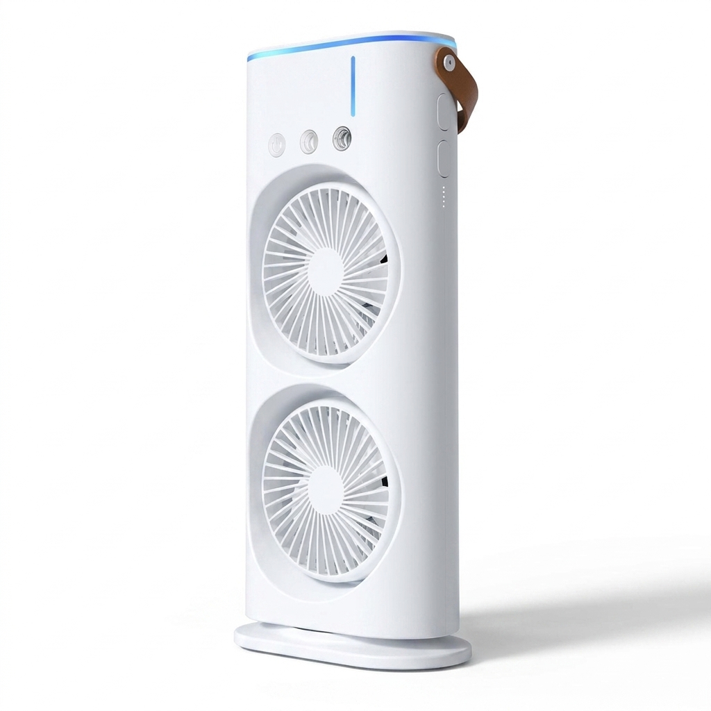 Ventilateur climatiseur double tête portable