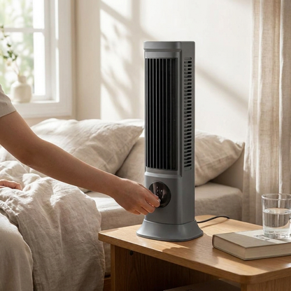 Mini ventilateur de bureau rechargeable et silencieux en situation