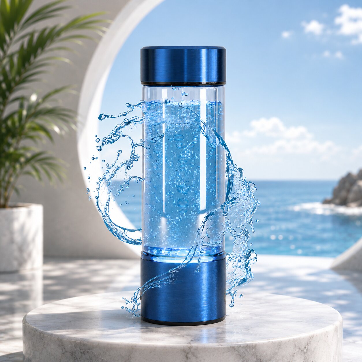 Bouteille d'hydrogène en verre borosilicaté