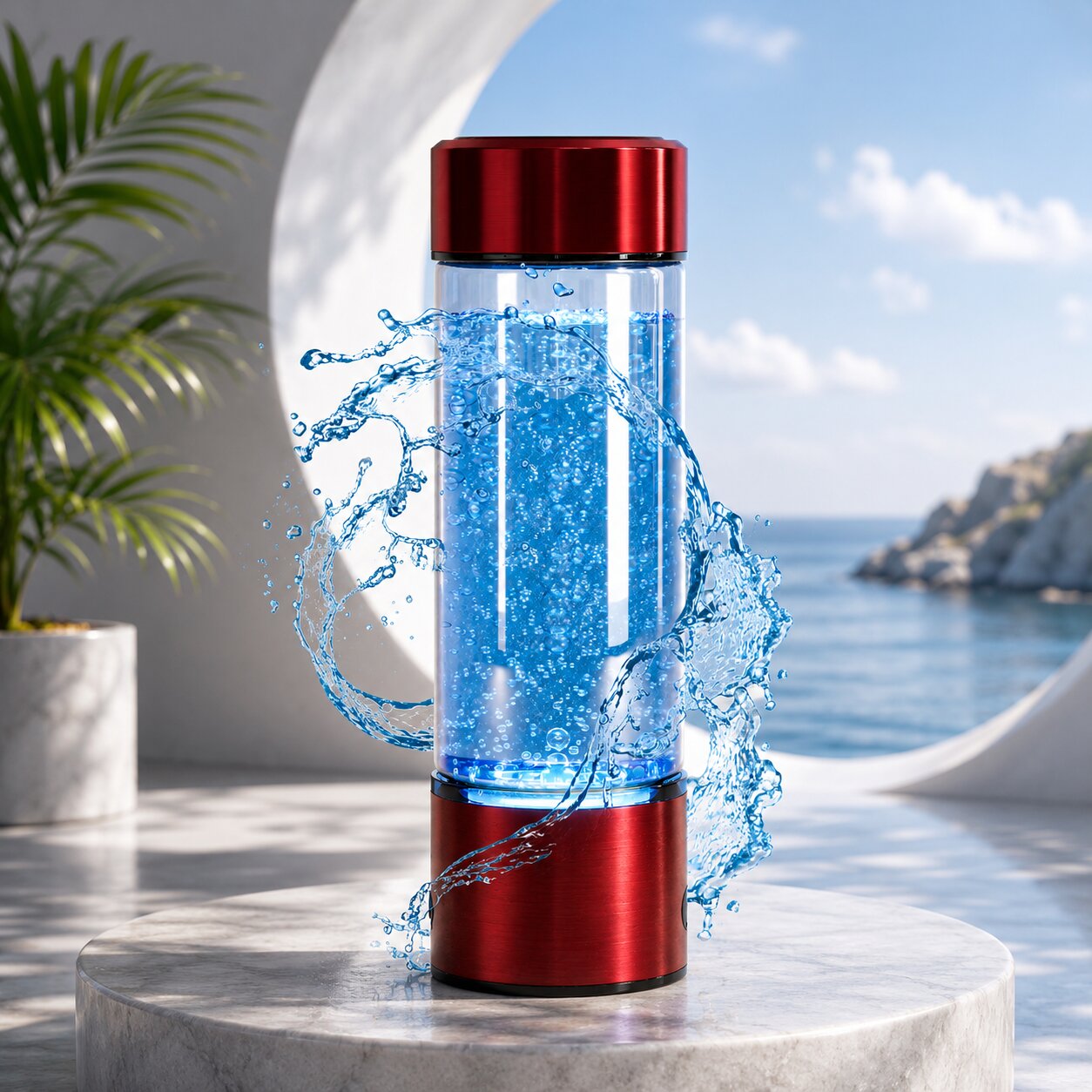 Bouteille d'hydrogène en verre borosilicaté