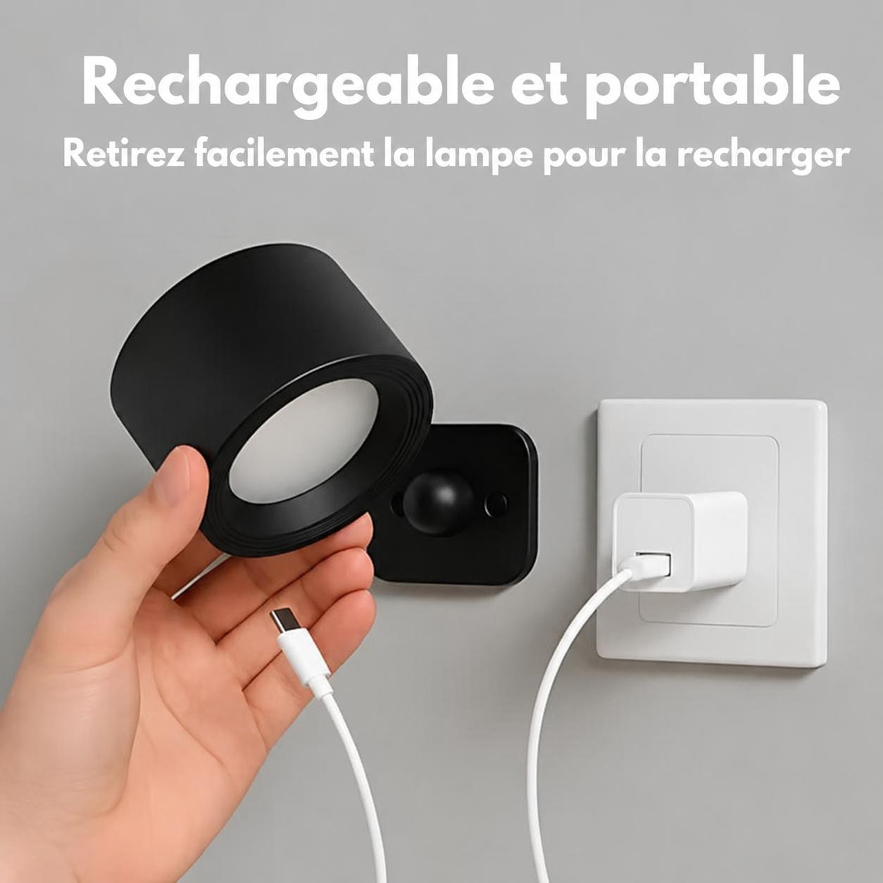 Lampe Murale Rechargeable Rotative 360°