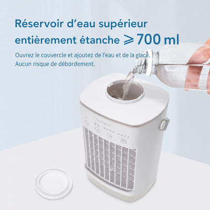 Mini climatiseur portable 3-en-1 avec veilleuse LED