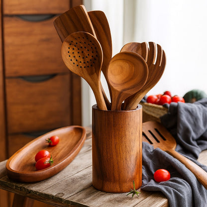 Set d'ustensiles de cuisine en bois