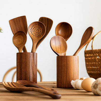 Set d'ustensiles de cuisine en bois