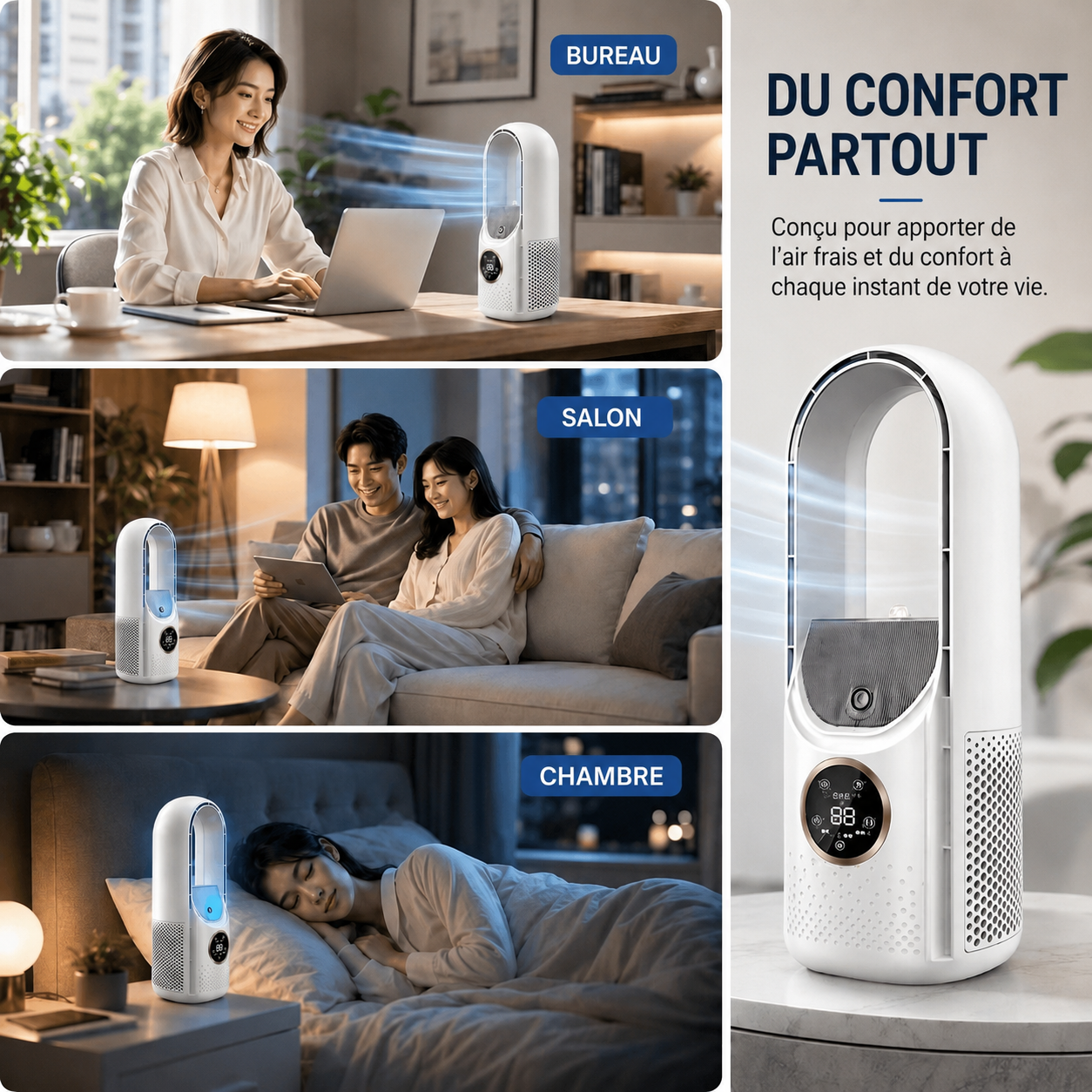 Ventilateur sur Pied Silencieux WhisperCool
