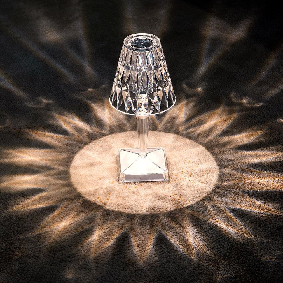 Lampe cristal scintillant tactile