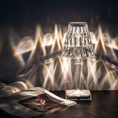 Lampe cristal scintillant tactile