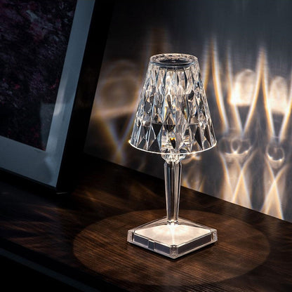 Lampe cristal scintillant tactile