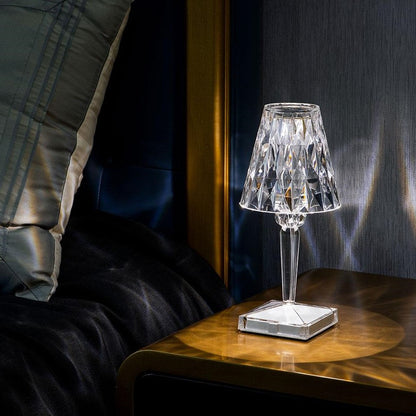 Lampe cristal scintillant tactile