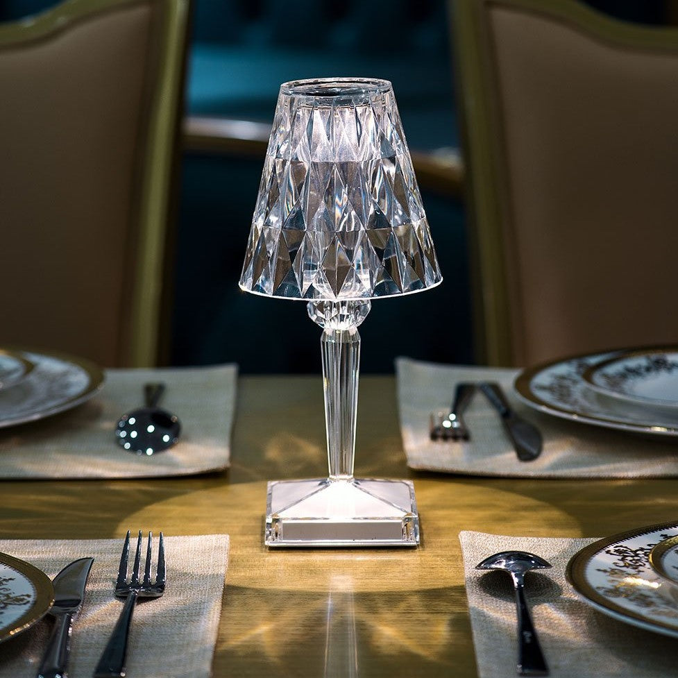 Lampe cristal scintillant tactile