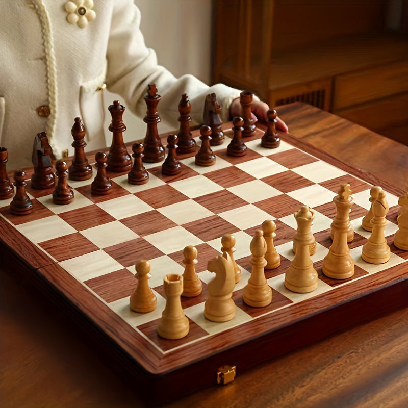 Jeu d'Échecs en Bois Pliable