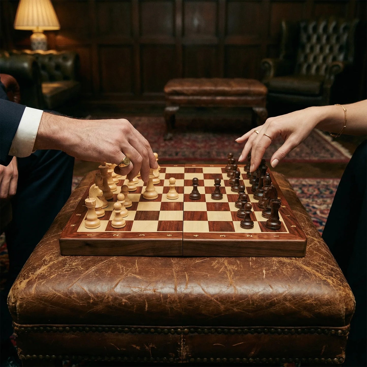 Jeu d'Échecs en Bois Pliable