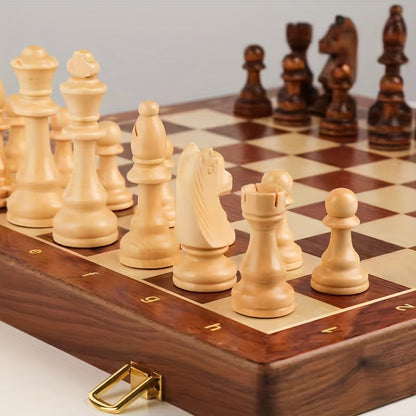 Jeu d'Échecs en Bois Pliable